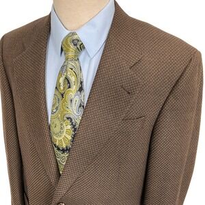 Jack Victor Ticknors Blazer Mens 42R Brown Tweed Earth Tones Wool 90s Y2K Jacket